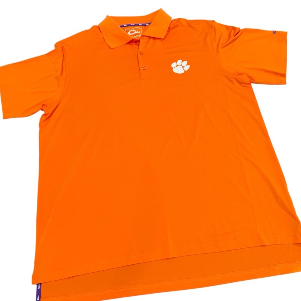 Drake Clemson Tigers XL men’s polo shirt short sleeve orange